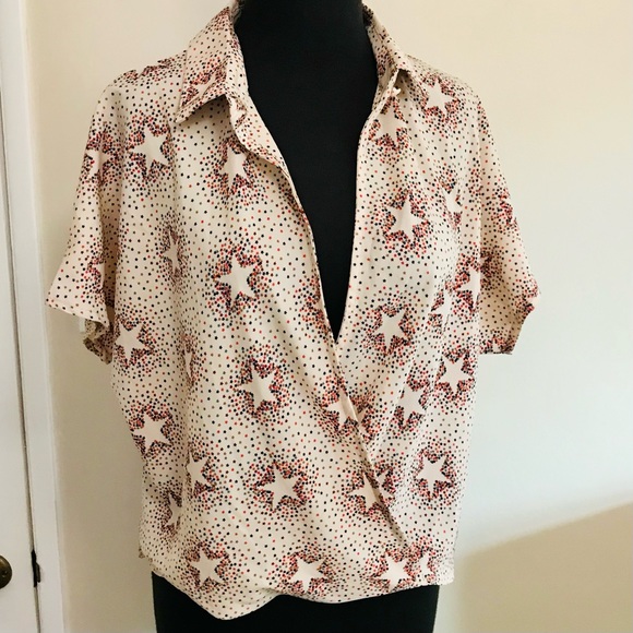 Le Lis Star Print Crossover Blouse - Picture 6 of 11